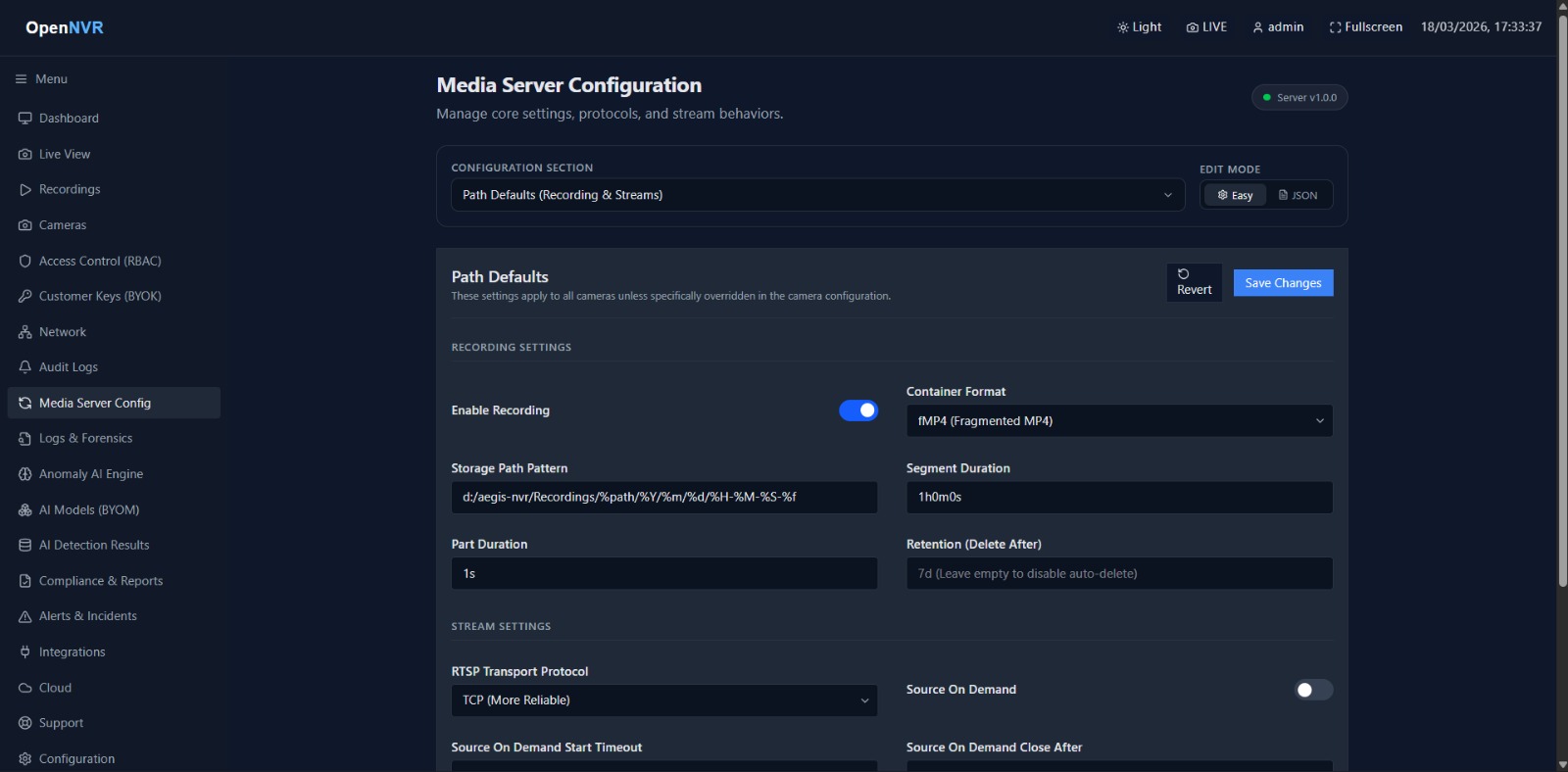 Media Server Config